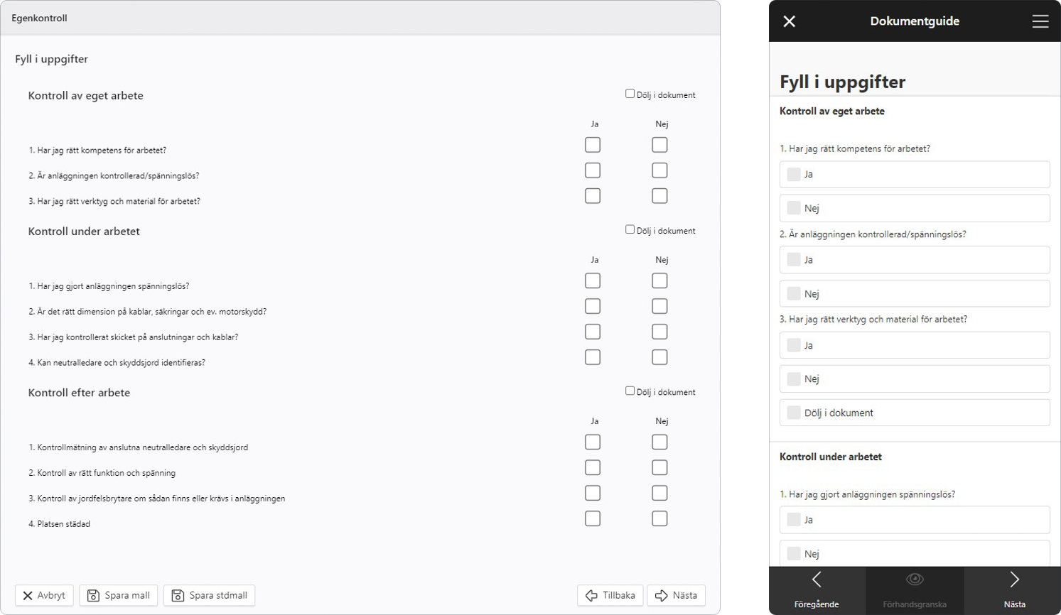 I REKYL kan du skapa dokumentguider för KMA för både dokumentation och användning i mobilen.